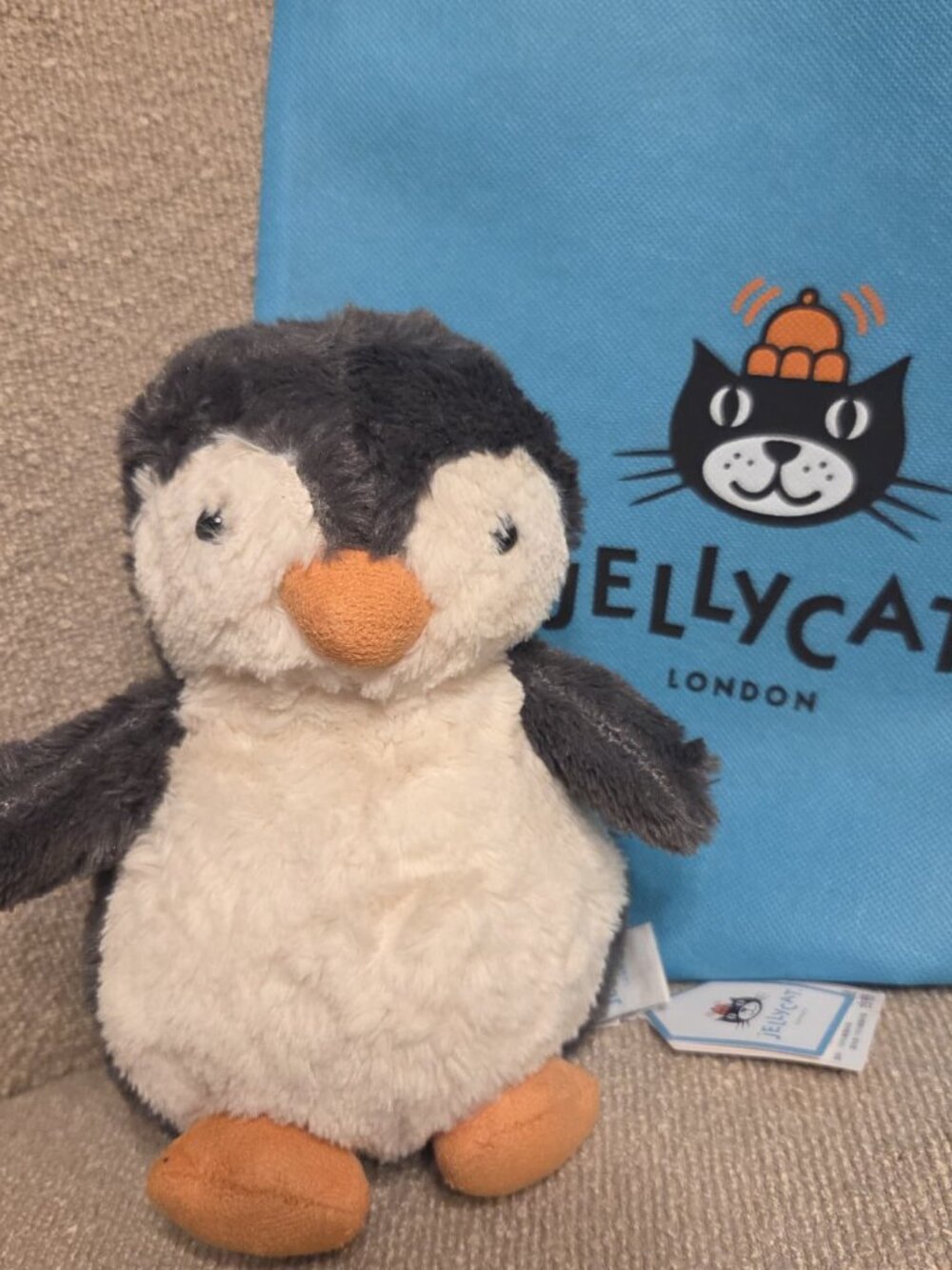 Jellycat Peanut Penguin Plush Toy NWT Dust Bag Gift Medium 9.4 Inch